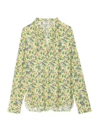 Zadig & Voltaire Women's Tink Floral Long-sleeve Shirt In Cedra