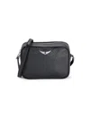 Zadig & Voltaire Women's Xs Lizard Embossed Leather Camera Shoulder Bag In Noir