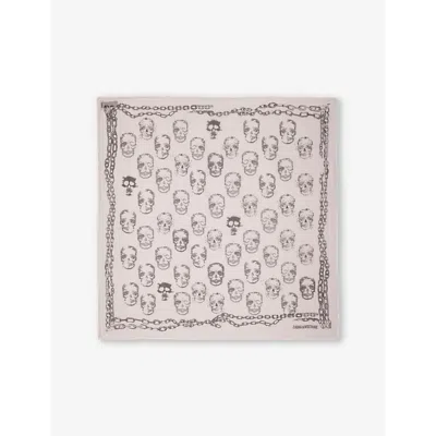 Zadig & Voltaire Womens Kerry Skull-print Square Woven Scarf Beb In Bebe