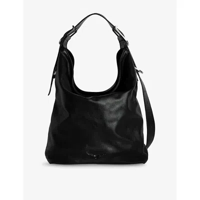 Zadig & Voltaire Womens Jane Leather Shoulder Bag Black