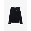 Zadig & Voltaire Womens Black Miky V-neck Cashmere Jumper In Black
