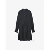 Zadig & Voltaire Womens Randy Long-sleeve Satin Mini Dress Black