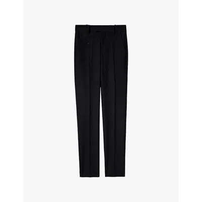 Zadig & Voltaire Womens Star-embellished Tapered-leg Stretch-woven Trousers Black