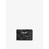 Zadig & Voltaire Womens Zv Brand-plaque Coated-canvas Card Holder Black