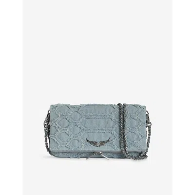 Zadig & Voltaire Womens Breeze Rock Denim Clutch Bag