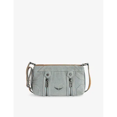 Zadig & Voltaire Womens Breeze Sunny Mood Logo-embellished Patchword Denim Shoulder Bag