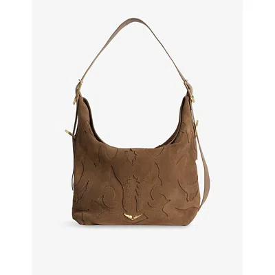 Zadig & Voltaire Womens Cognac Jane Suede Shoulder Bag In Brown
