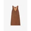 Zadig & Voltaire Womens Rasha Sleeveless Panelled Suede Mini Dress Cognac In Cognac