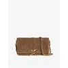 Zadig & Voltaire Womens Cognac Rock Western Suede-leather Clutch Bag In Cognac