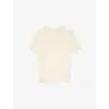 Zadig & Voltaire Womens Ecru Bully Frayed-star Short-sleeve Cotton-blend Knitted Jumper Xs In Ecru