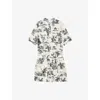 Zadig & Voltaire Womens Cook Printed Short-sleeve Cotton Jumpsuit Ecru In Ecru