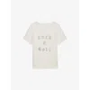 Zadig & Voltaire Womens Ecru Crystal-embellished Short-sleeved Linen T-shirt In Ecru