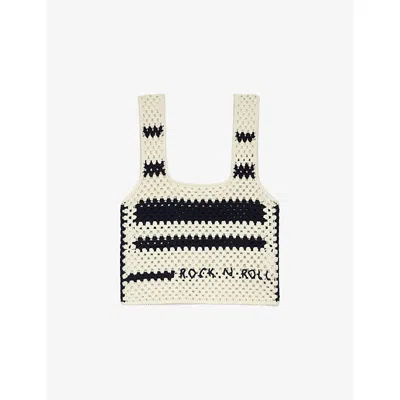 Zadig & Voltaire Womens Dillie Crochet-knit Cotton Top Ecru Xs