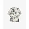 Zadig & Voltaire Womens Ecru Palm-print Short-sleeved Cotton Shirt In White