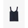 Zadig & Voltaire Womens Encre V-neck Lace-trim Woven Top Xs