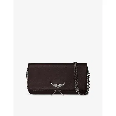 Zadig & Voltaire Womens Fierce Rock Grained Leather Clutch