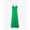 Zadig & Voltaire Rayonne Satin Maxi Dress In Gazon