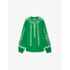 Zadig & Voltaire Womens Tigy Floral-embroidered Cotton Blouse Gazon In Gazon