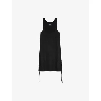 Zadig & Voltaire Womens Daby Sleeveless Metallic Woven Mini Dress Gold