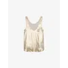 Zadig & Voltaire Womens Gold Tarys Iridescent Satin Top In Gold