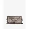 Zadig & Voltaire Womens Rock Wing-embellished Leather Clutch Gun