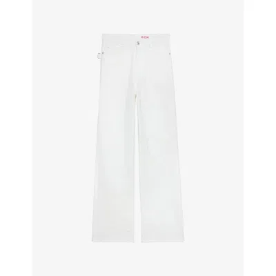 Zadig & Voltaire Womens Judo Elvira Overstitched Loose-leg Mid-rise Stretch-denim Jeans