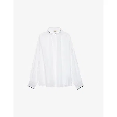 Zadig & Voltaire Womens Judo Tigy Floral-embroidered Cotton Blouse In Judo
