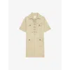 Zadig & Voltaire Record Military Cotton Mini Dress In Latte