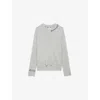 Zadig & Voltaire Womens Markus Text-embroidered Cashmere Jumper Gris Chine Clai In Gris Chine Clai