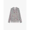 Zadig & Voltaire Womens Floral-print V-neck Woven Blouse Mist In Mist