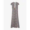 Zadig & Voltaire Womens Mist Ravish Graphic-print Woven Maxi Dress In Mist
