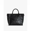 ZADIG & VOLTAIRE WOMENS NOIR ANGEL CRINKLE-EFFECT LEATHER TOTE BAG