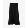 Zadig & Voltaire Womens Noir Jeanne Jacquard-print High-rise Silk Midi Skirt In Noir