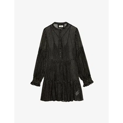 ZADIG & VOLTAIRE WOMENS ZADIG&VOLTAIRE RANDY SEQUIN-EMBELLISHED WOVEN MINI DRESS