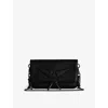 Zadig & Voltaire Womens Noir Rock Nano Grained-leather Clutch Bag In Noir