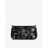 Zadig & Voltaire Womens Noir Sunny Mood Slogan-print Leather Shoulder Bag In Noir
