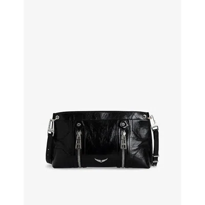 Zadig & Voltaire Womens Noir Sunny Moody Branded Leather Handbag