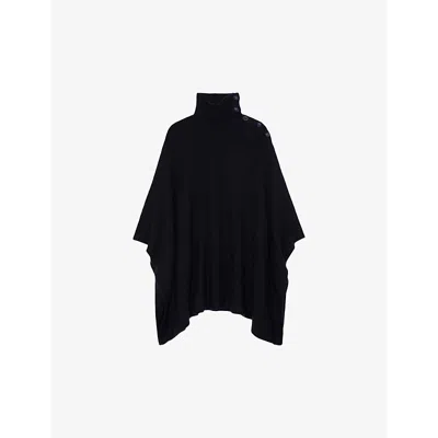Zadig & Voltaire Womens Encre Palma Funnel-neckcashmere Poncho