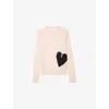 Zadig & Voltaire Pravis Cashmere Heart Sweater In Pearly
