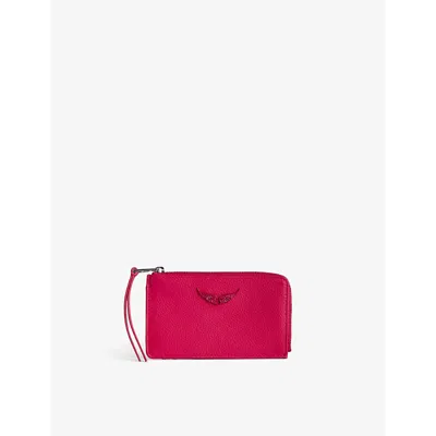 Zadig & Voltaire Womens Podium Zv Logo-plaque Leather Cardholder
