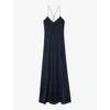 Zadig & Voltaire Womens Encre Rayonne Split-hem Recycled-polyester-blend Maxi Dress