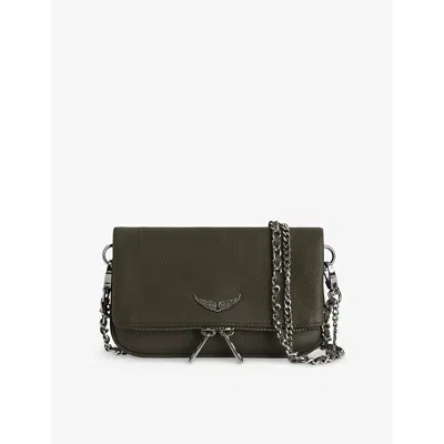 Zadig & Voltaire Womens Rock Nano Suede Clutch Bag Record