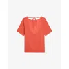Zadig & Voltaire Womens Sienna Ella Relaxed-fit Open-back Cotton-blend T-shirt