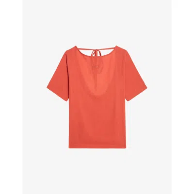 Zadig & Voltaire Womens Sienna Ella Relaxed-fit Open-back Cotton-blend T-shirt