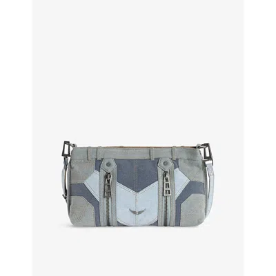 Zadig & Voltaire Womens Silent Sunny Logo-embellished Patchword Denim Shoulder Bag