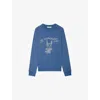 Zadig & Voltaire Womens Surf Rhinestone-embellished Crewneck Cotton-jersey Sweatshirt