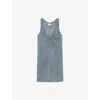 Zadig & Voltaire Womens Rasha Sleeveless Panelled Suede Mini Dress Uniform