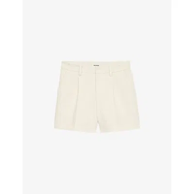 Zadig & Voltaire Womens Mid-rise Tailored Cotton-blend Shorts Vanille