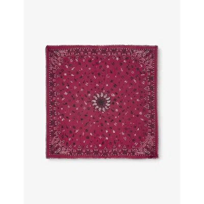ZADIG & VOLTAIRE WOMENS FRAMBOISE BANDANA-PATTERN SQUARE COTTON SCARF