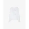 Zadig & Voltaire Womens Branded Notch-neckline Cotton-jersey T-shirt White In White
